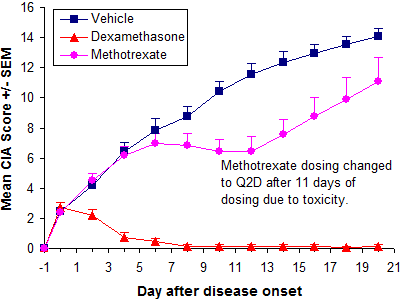 CIA - Therapeutic treatment with dexamethasone and methotrexate